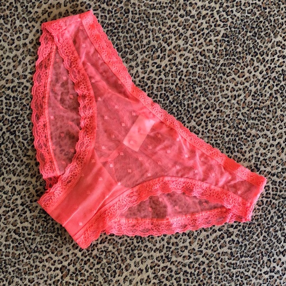 Victoria Secrets neon pink cheeky petite XS sheer panty - Picture 2 of 12